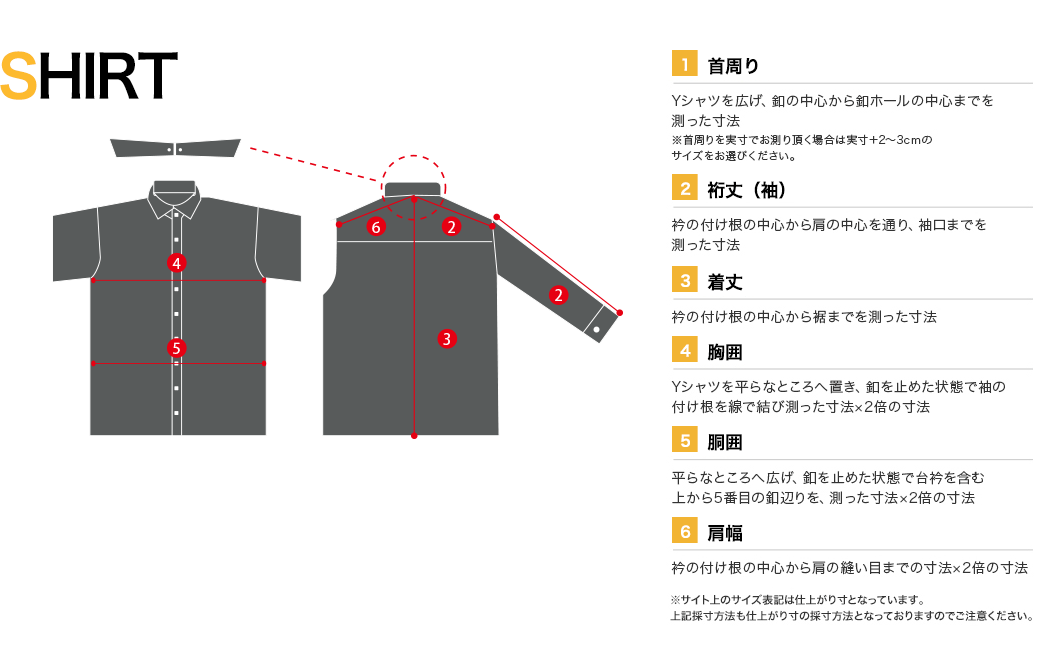 表記 シャツ