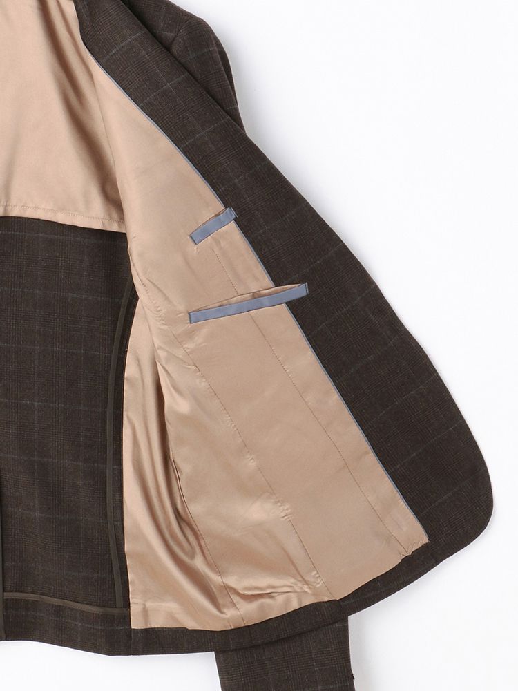 WEB限定】コーヒーチャコール スーツ テーラージャケット ブラウン