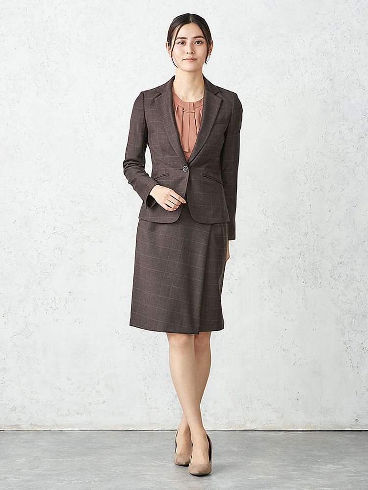 WEB限定】コーヒーチャコール スーツ テーラージャケット ブラウン