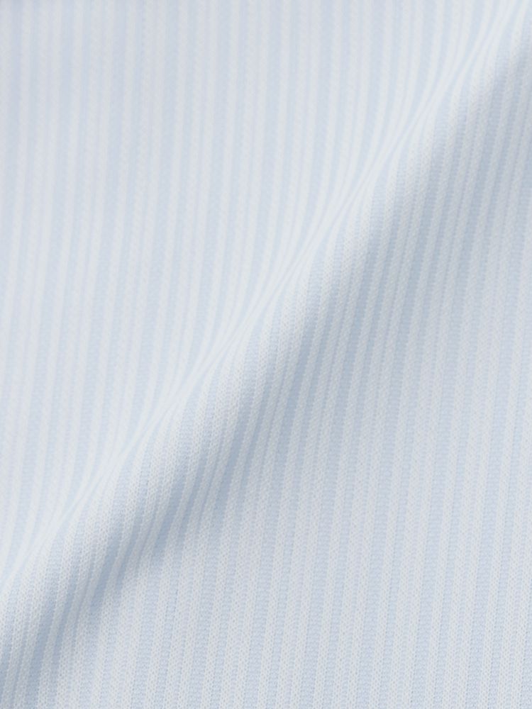  ホワイト ブルー ストライプ ブルー ボタンダウンシャツ 半袖