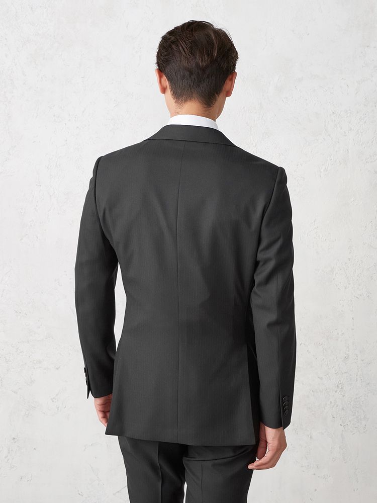  ストライプ シャツ ブラック ホワイト ビジネス スーツ