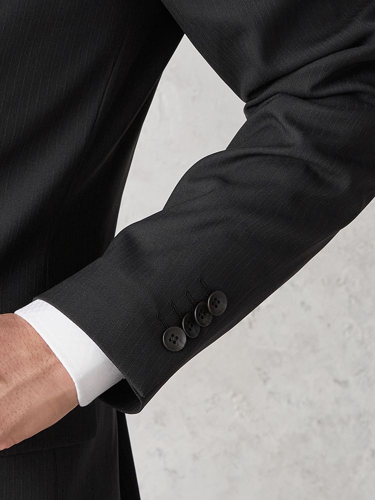  ストライプ シャツ ブラック ホワイト ビジネス スーツ